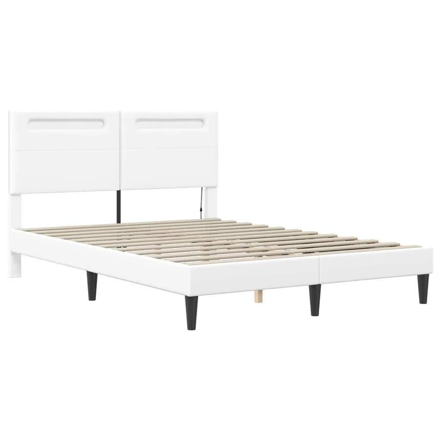 Cadre de lit avec bandes LED avec tête de lit 2 pcs Simili cuir - 6