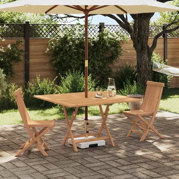 Ensemble bistro de jardin 3 pcs Marron Teck massif