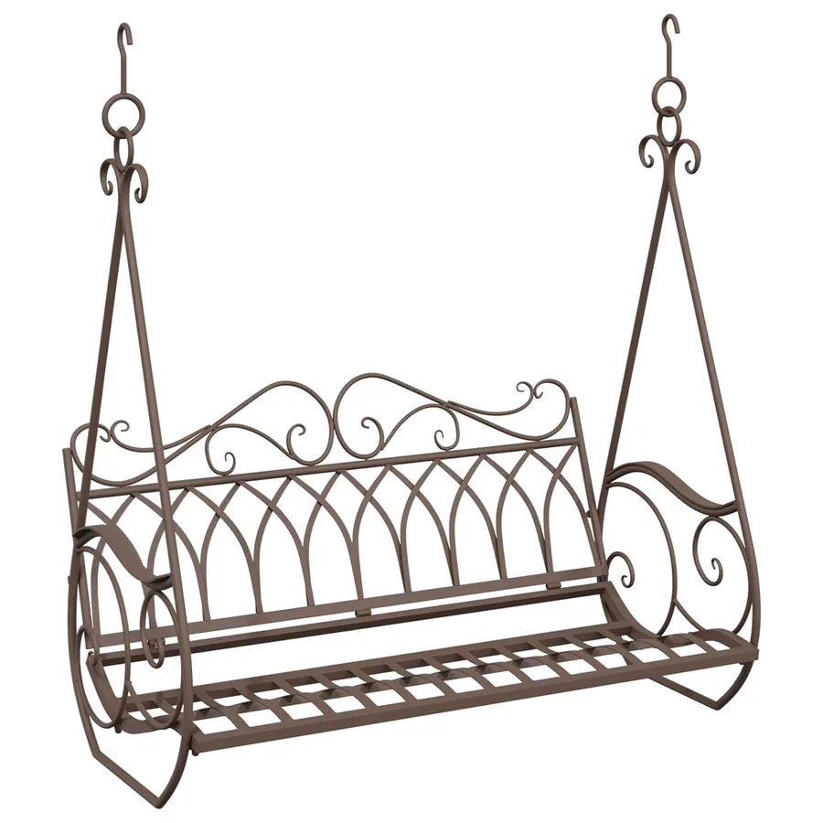 Banc Balançoire Acier 112 x 60 x 126,5 cm Marron ancien - 2