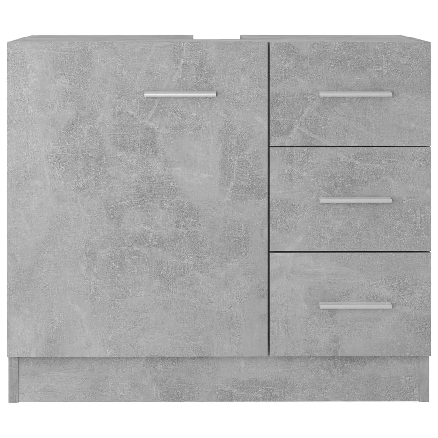 Armoire d'évier Gris béton 63x30x54 cm Bois d'ingénierie - 5