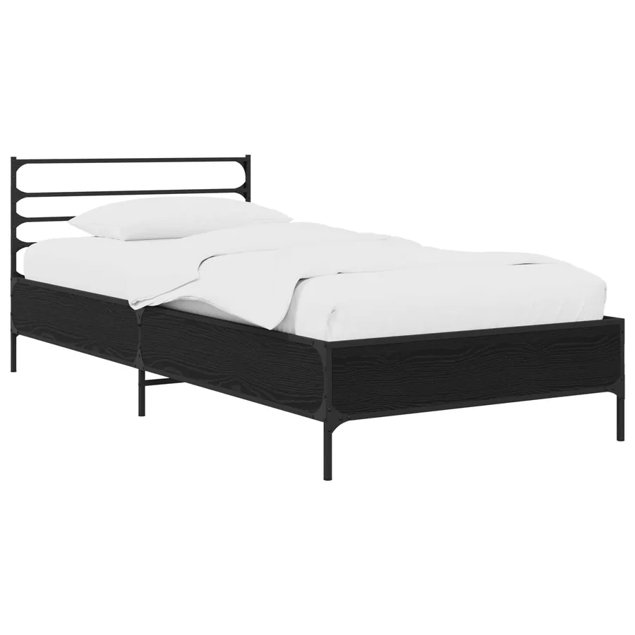 Cadre de lit Chêne noir 80 x 200 cm Bois d'ingénierie
