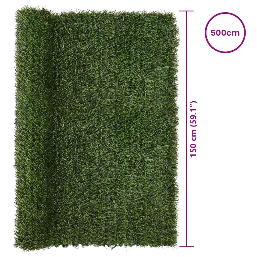 Clôture Artificielle Vert clair 1,5 x 5 m PVC et Acier - 6