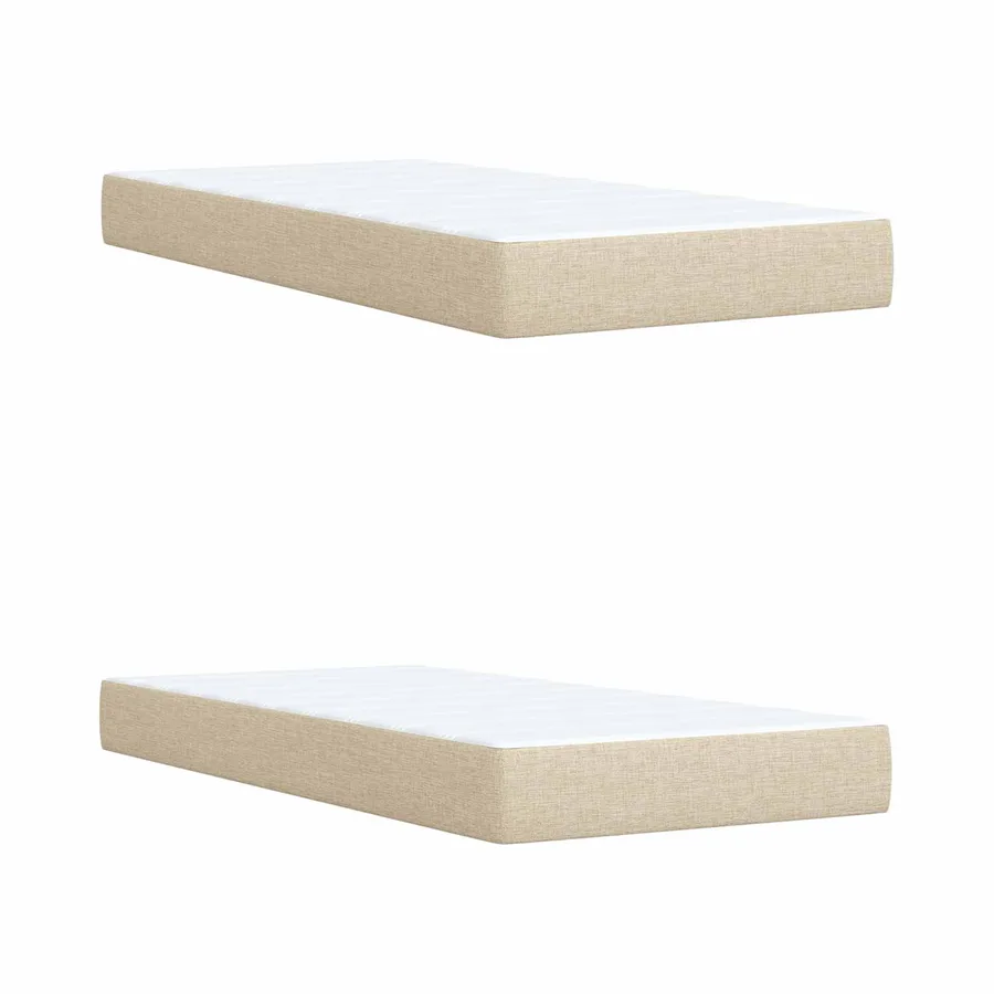 Lit boxspring avec matelas Crème 200 x 200 cm Tissu - 5