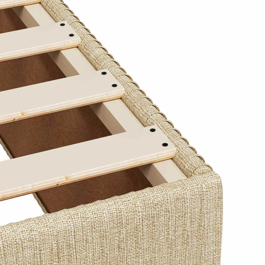Lit boxspring avec matelas Crème 200 x 200 cm Tissu - 9