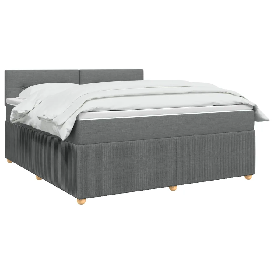Lit boxspring avec matelas Gris foncé 140 x 200 cm Tissu - 2