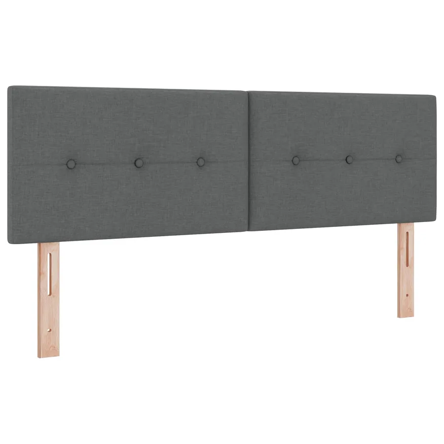 Lit boxspring avec matelas Gris foncé 140 x 200 cm Tissu - 3