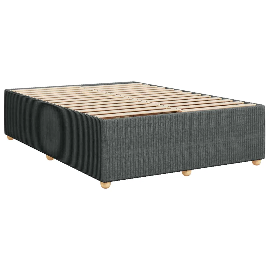 Lit boxspring avec matelas Gris foncé 140 x 200 cm Tissu - 4