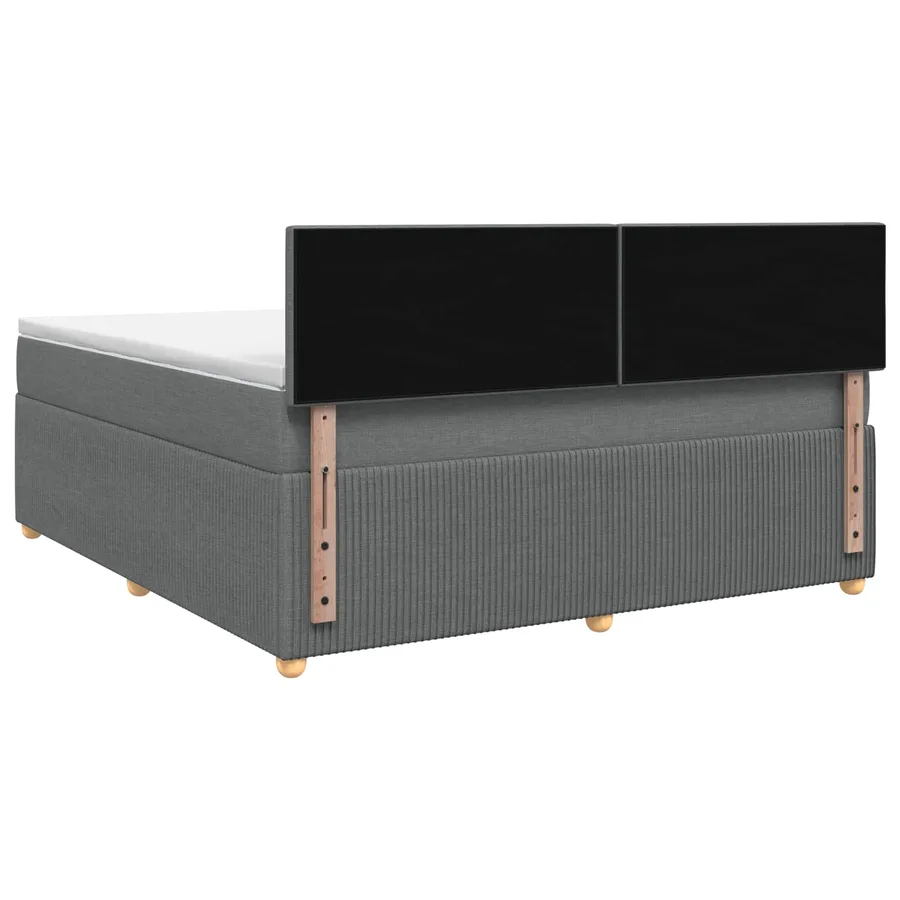 Lit boxspring avec matelas Gris foncé 140 x 200 cm Tissu - 7