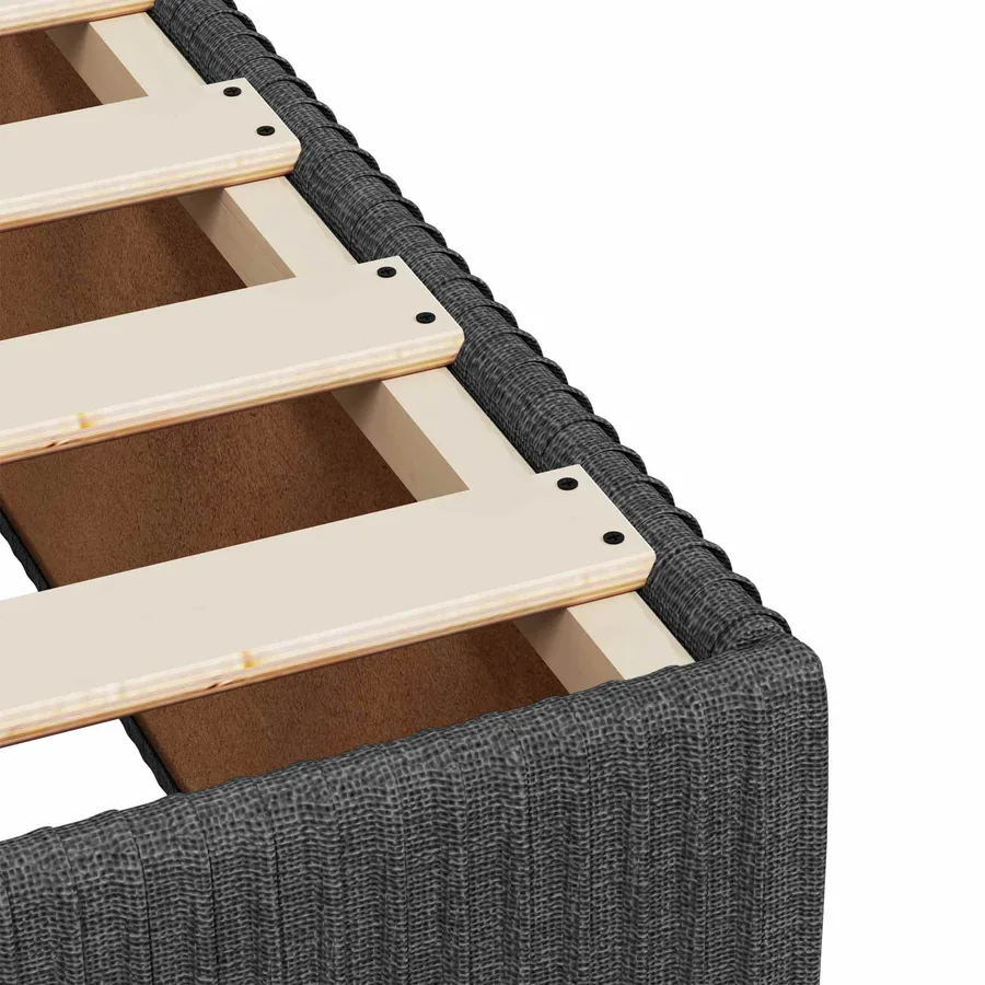 Lit boxspring avec matelas Gris foncé 140 x 200 cm Tissu - 9