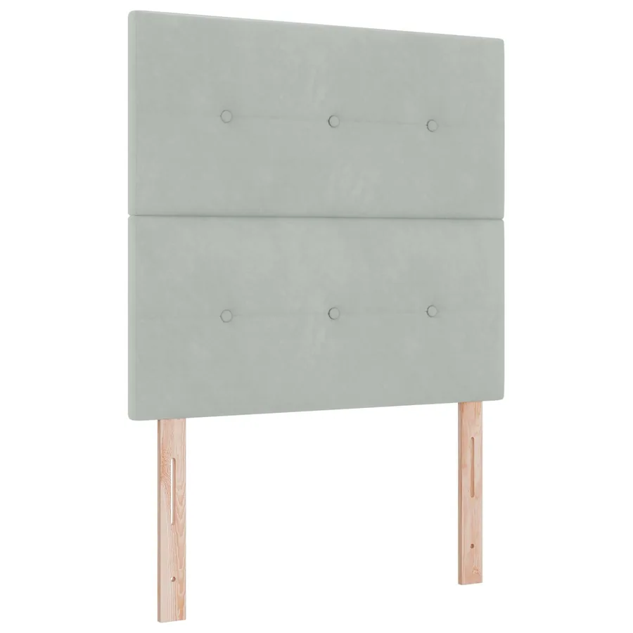 Lit boxspring LED avec matelas Gris clair 90 x 190 cm Velours - 3