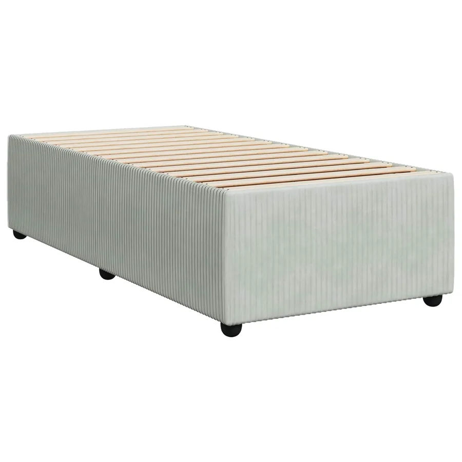 Lit boxspring LED avec matelas Gris clair 90 x 190 cm Velours - 4