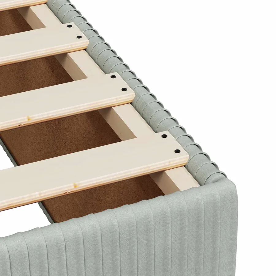 Lit boxspring LED avec matelas Gris clair 90 x 190 cm Velours - 9