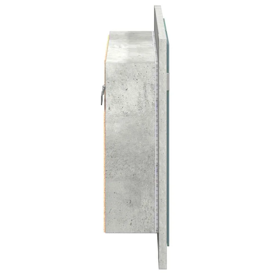 Armoire de salle de bain à miroir LED Gris béton Acrylique - 10
