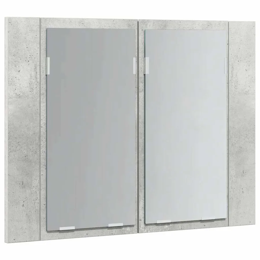 Armoire de salle de bain à miroir LED Gris béton Acrylique - 8
