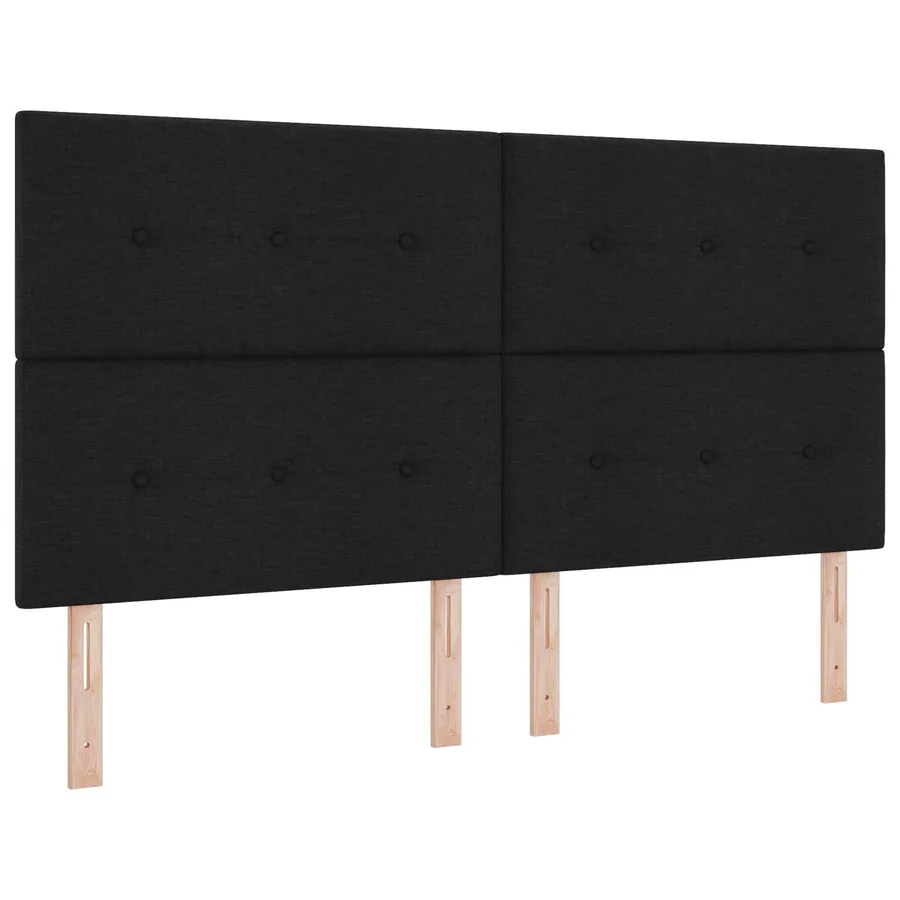 Lit ottoman avec matelas avec tête de lit 2 pc Noir Tissu - 3
