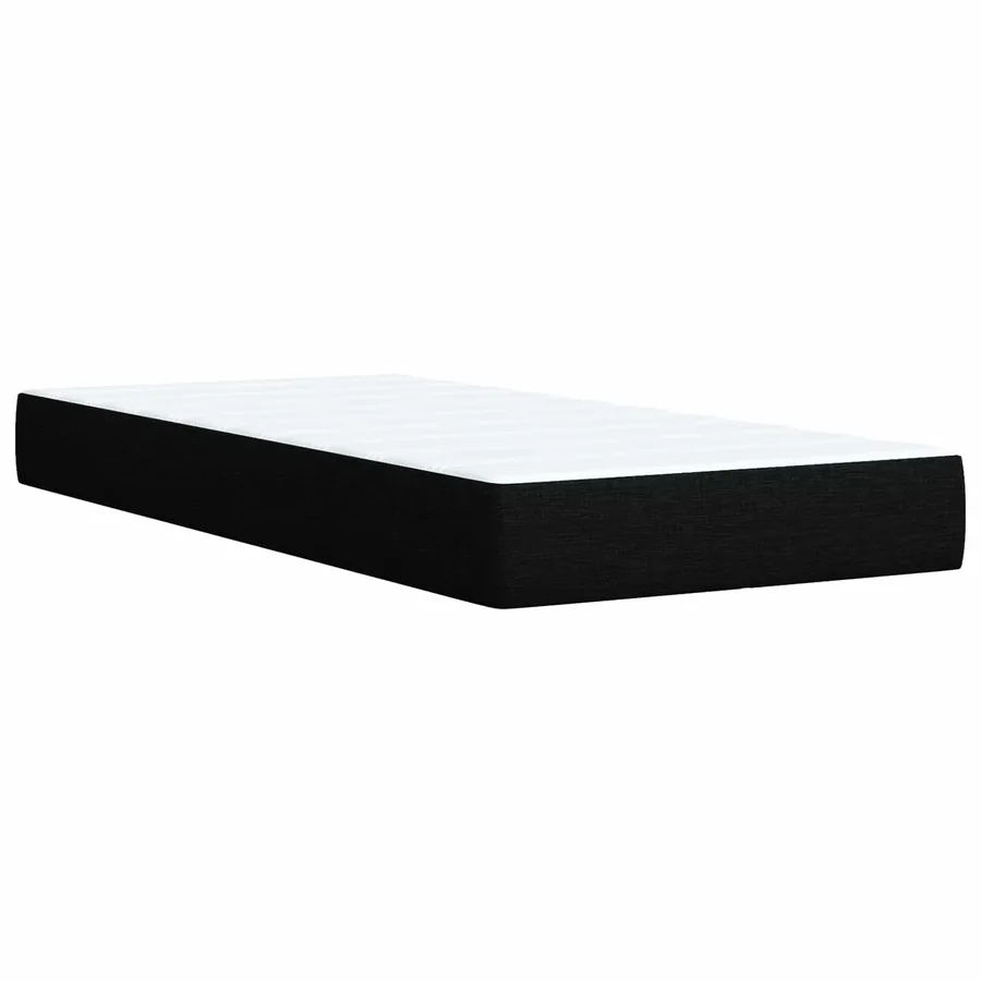 Lit ottoman avec matelas avec tête de lit 2 pc Noir Tissu - 5