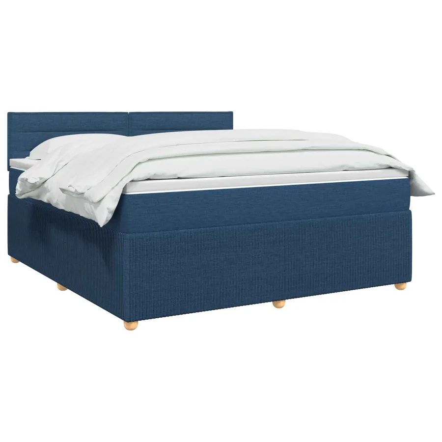 Lit boxspring avec matelas Bleu 140 x 200 cm Tissu - 2