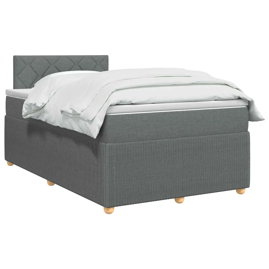 Lit boxspring avec matelas Gris foncé 120 x 200 cm Tissu - 2