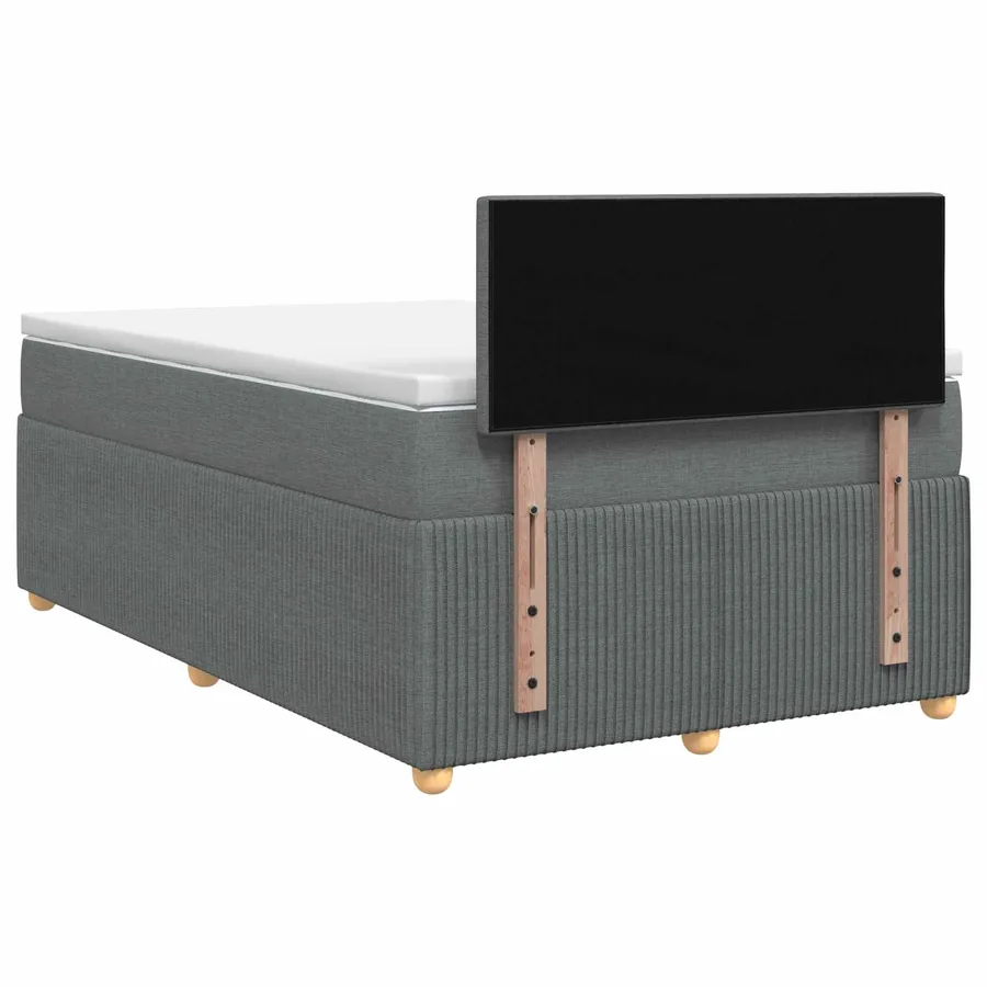 Lit boxspring avec matelas Gris foncé 120 x 200 cm Tissu - 7