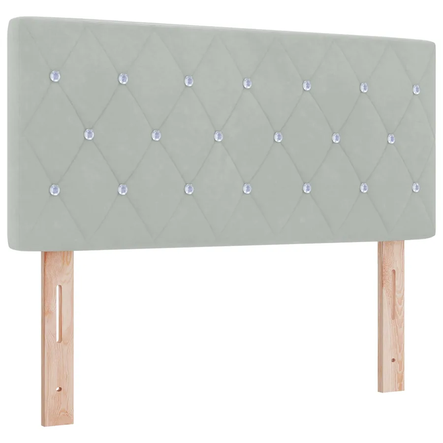 Lit boxspring avec matelas Gris clair 120 x 200 cm Velours - 3