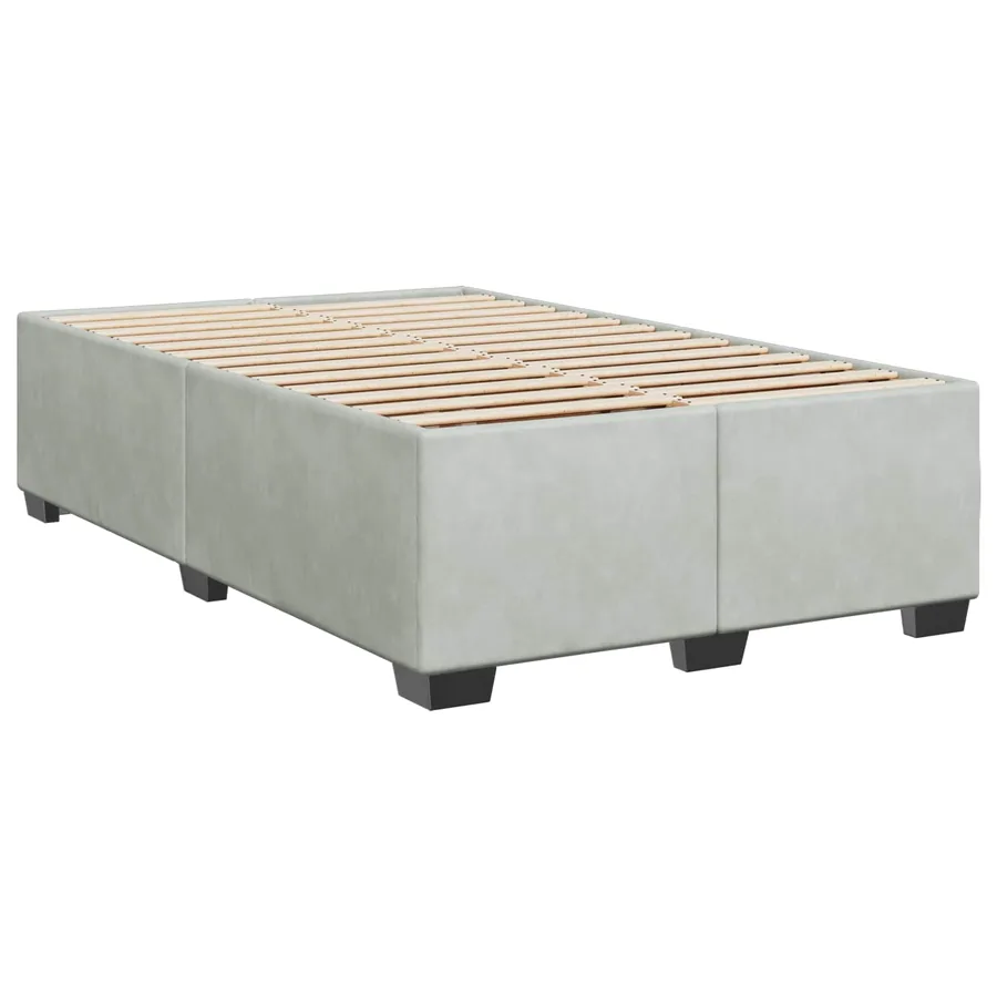 Lit boxspring avec matelas Gris clair 120 x 200 cm Velours - 4