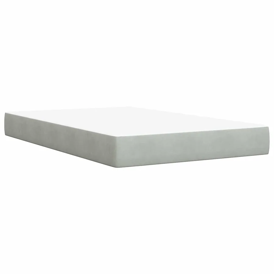 Lit boxspring avec matelas Gris clair 120 x 200 cm Velours - 5