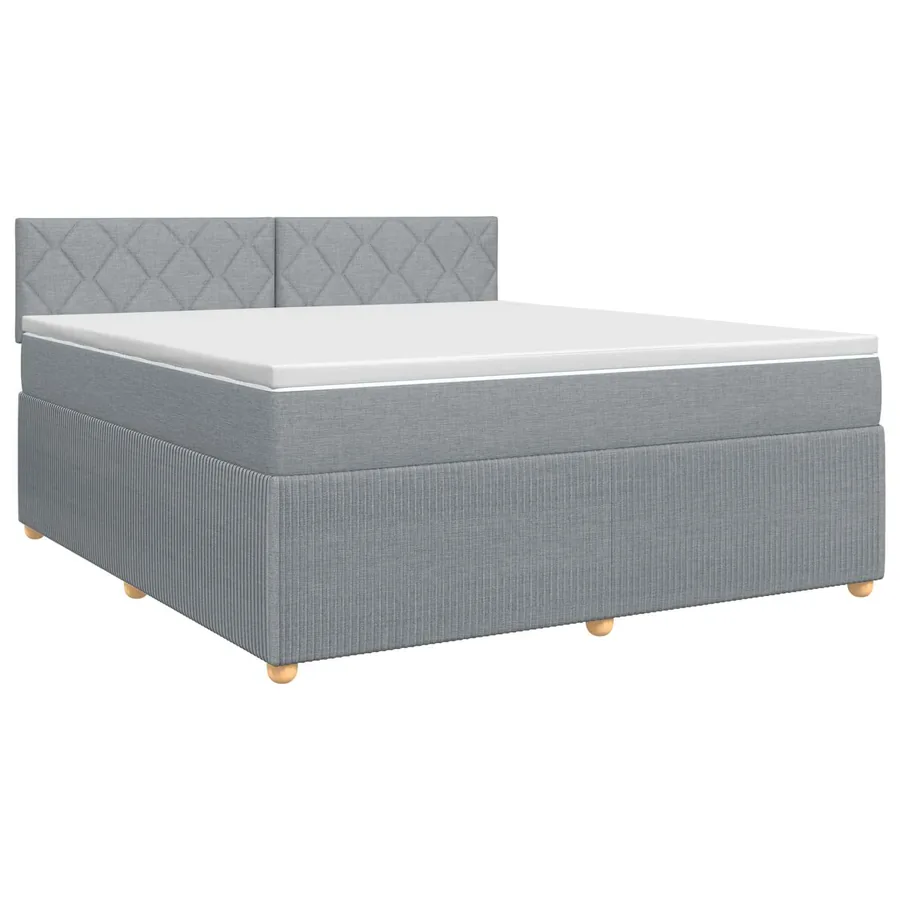 Lit boxspring avec matelas Gris clair 160 x 200 cm Tissu