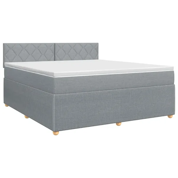 Lit boxspring avec matelas Gris clair 160 x 200 cm Tissu