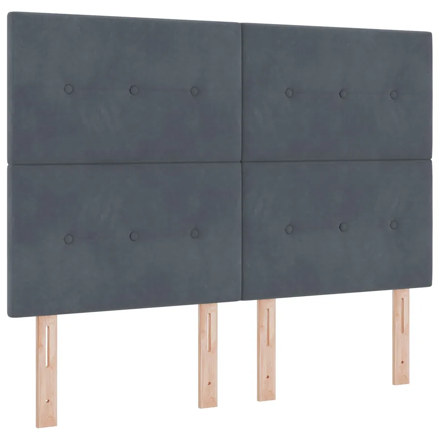 Lit boxspring LED avec matelas Gris foncé 160 x 200 cm Velours - 3