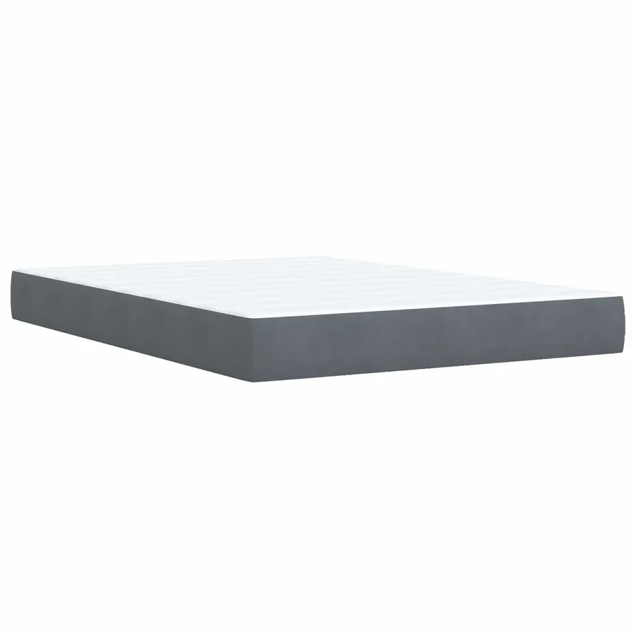 Lit boxspring LED avec matelas Gris foncé 160 x 200 cm Velours - 5