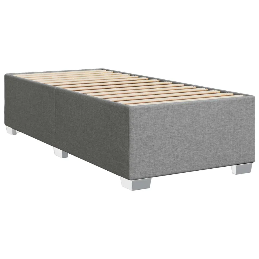 Lit boxspring avec matelas Gris clair 90 x 190 cm Tissu - 4