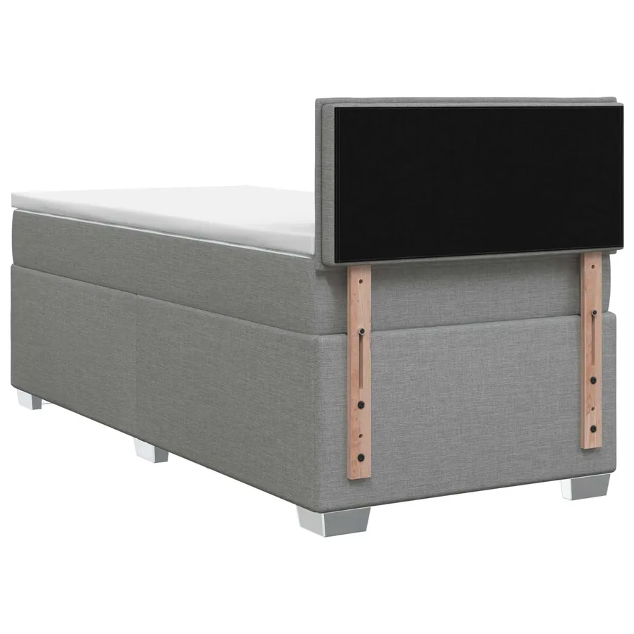 Lit boxspring avec matelas Gris clair 90 x 190 cm Tissu - 7