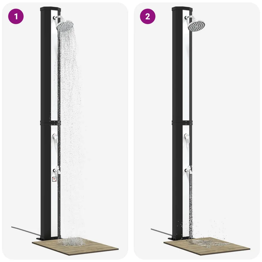 Douche solaire avec pommeau de douche et robinet 40 l - 3