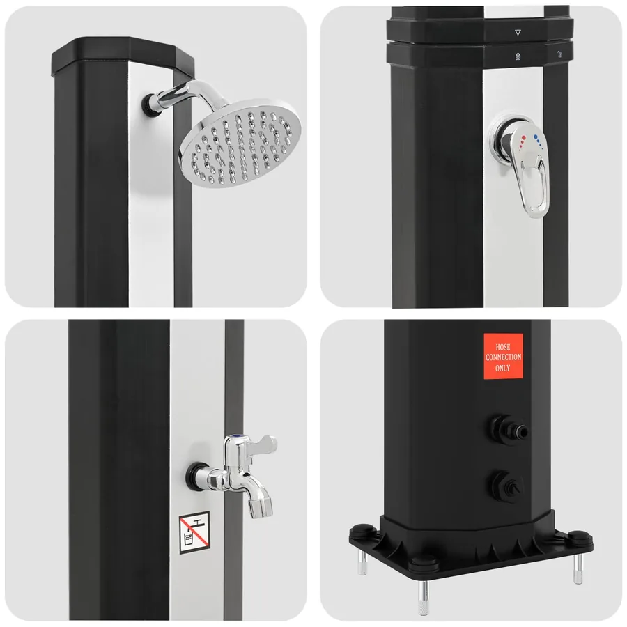 Douche solaire avec pommeau de douche et robinet 40 l - 6