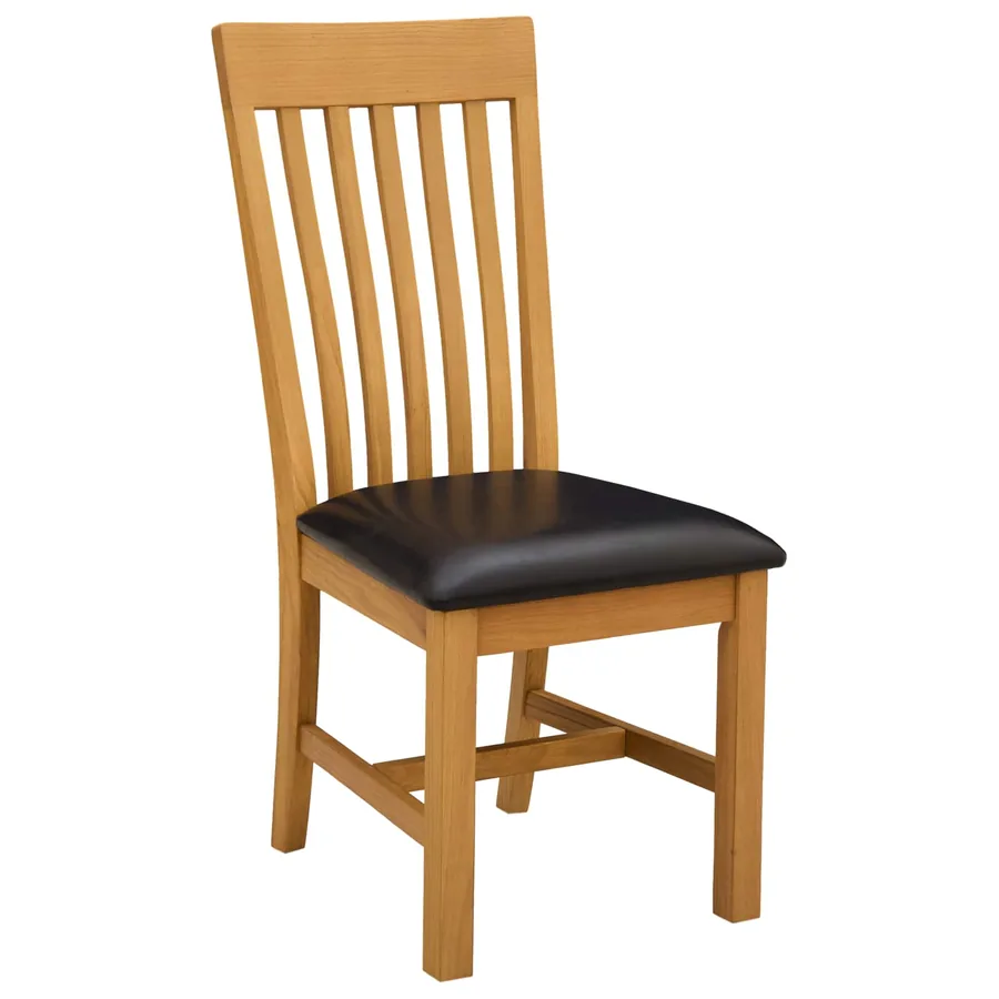 Chaise de salle à manger 2 pcs Bois de chêne massif Noir - 2