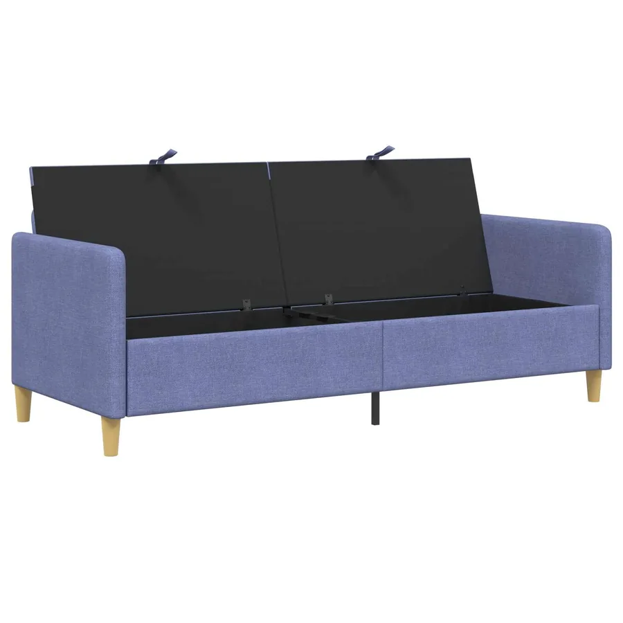 Sofa avec rangement Bleu denim 192 x 78 x 87 cm Polyester - 4