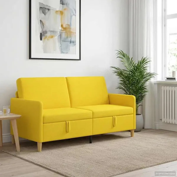 Sofa avec rangement Jaune clair 172 x 78 x 87 cm Polyester