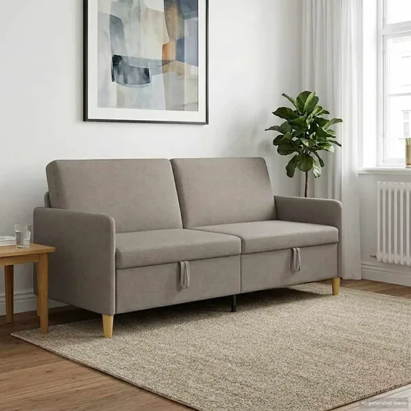 Sofa avec rangement Taupe 192 x 78 x 87 cm Polyester