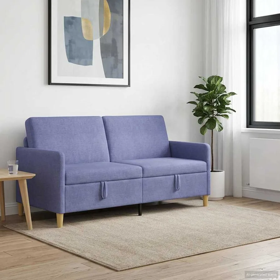 Sofa avec rangement Bleu denim 172 x 78 x 87 cm Polyester - 3