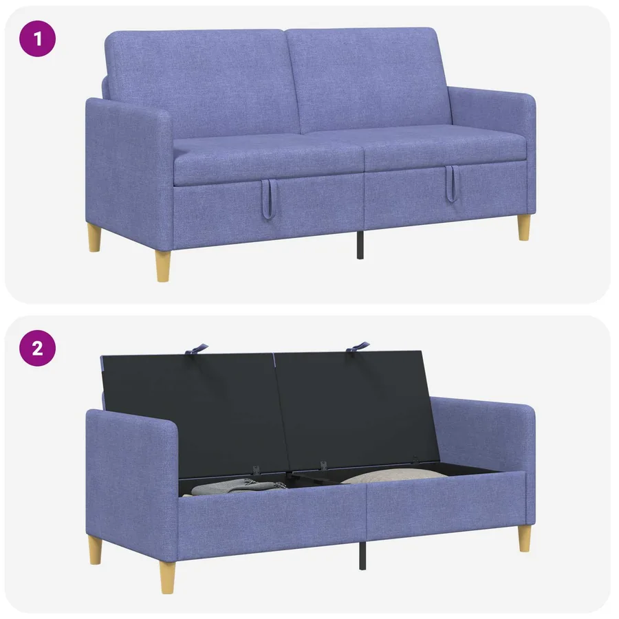 Sofa avec rangement Bleu denim 172 x 78 x 87 cm Polyester - 7