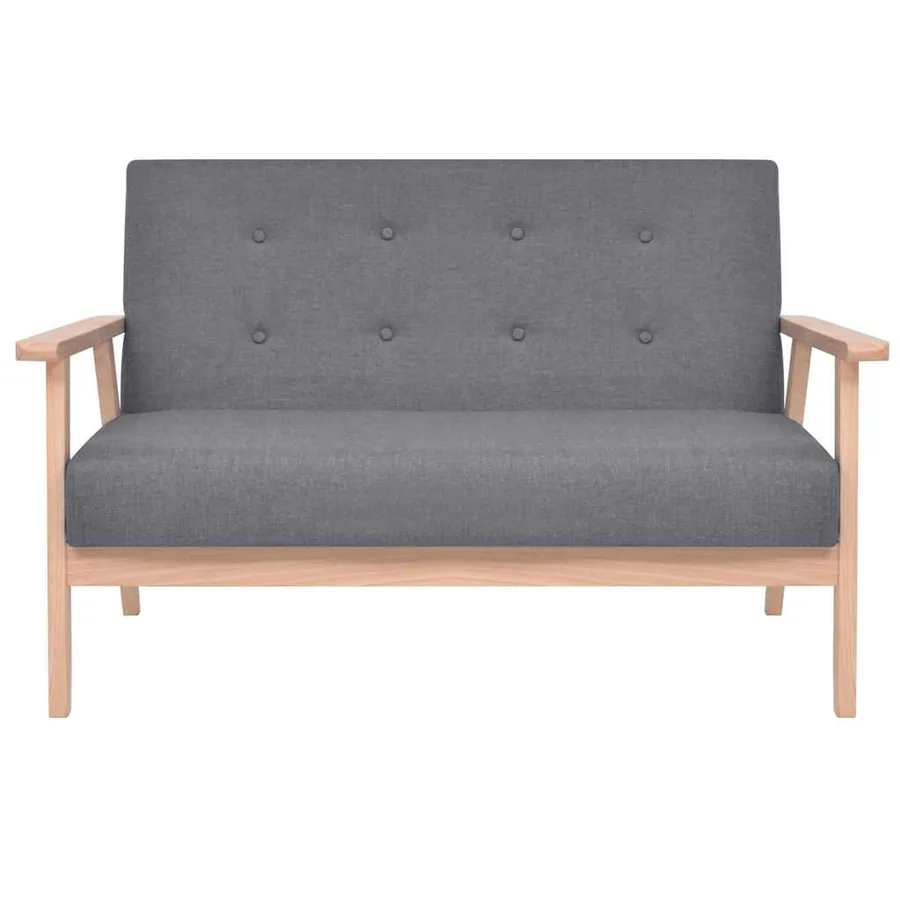 Ensemble de canapés 2 pcs Tissu Gris foncé - 3
