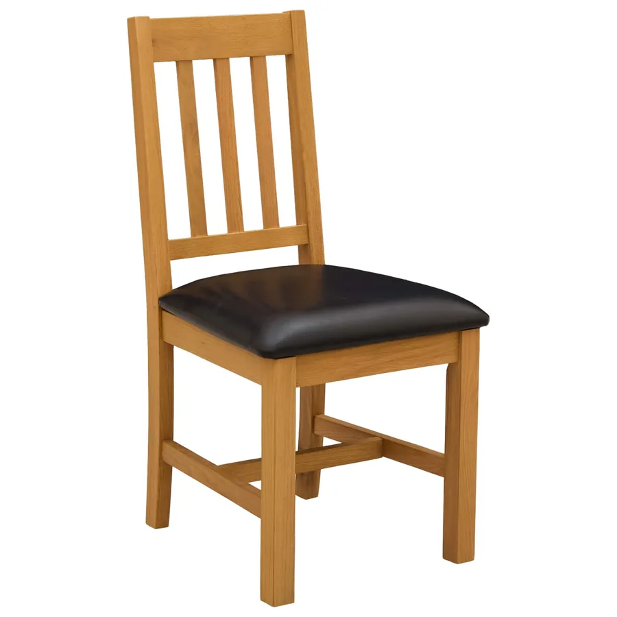Chaise de salle à manger VENLO 2 pcs Bois de chêne massif Noir - 2
