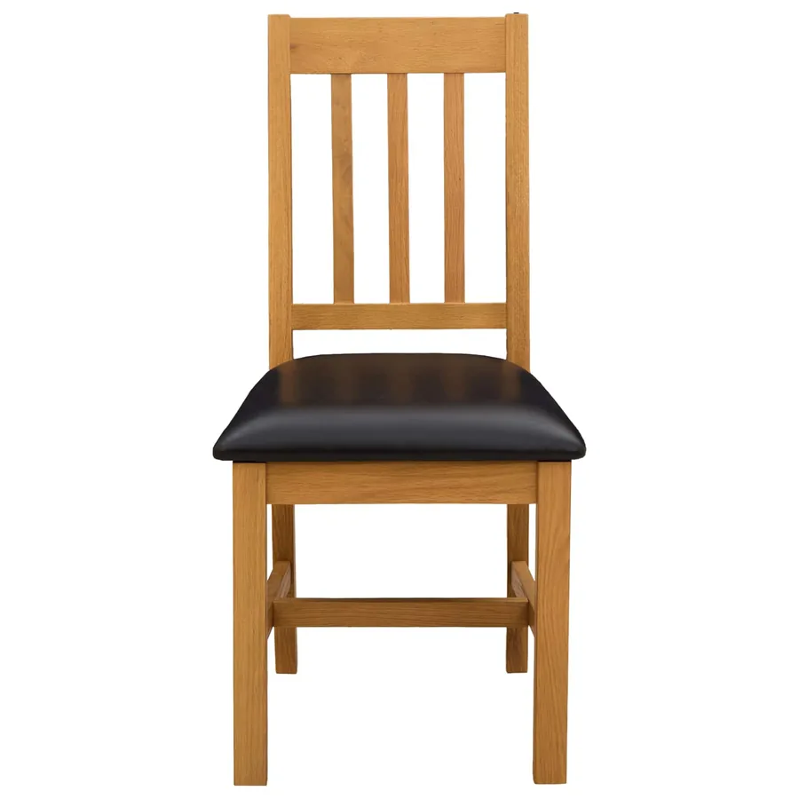 Chaise de salle à manger VENLO 2 pcs Bois de chêne massif Noir - 3