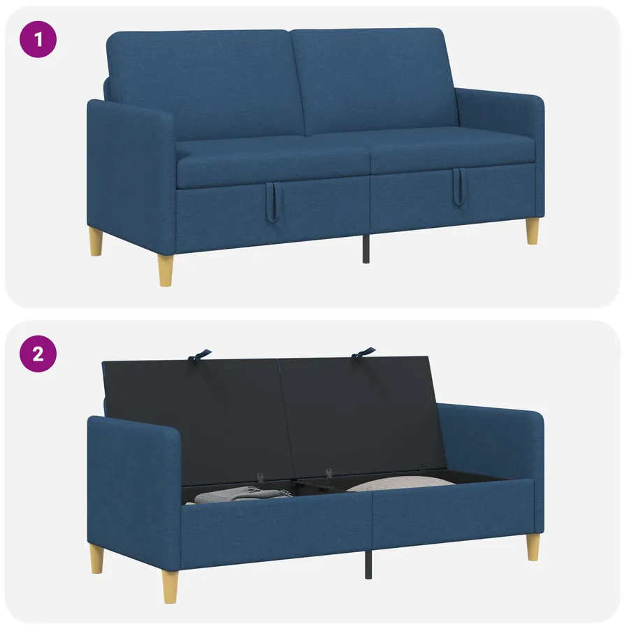 Sofa avec rangement Bleu 172 x 78 x 87 cm Polyester - 7