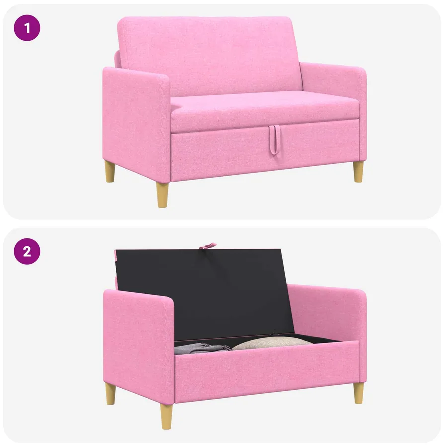 Sofa avec rangement Rose 122 x 78 x 87 cm Polyester - 6