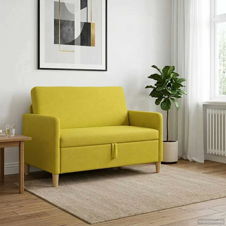 Sofa avec rangement Jaune clair 122 x 78 x 87 cm Polyester