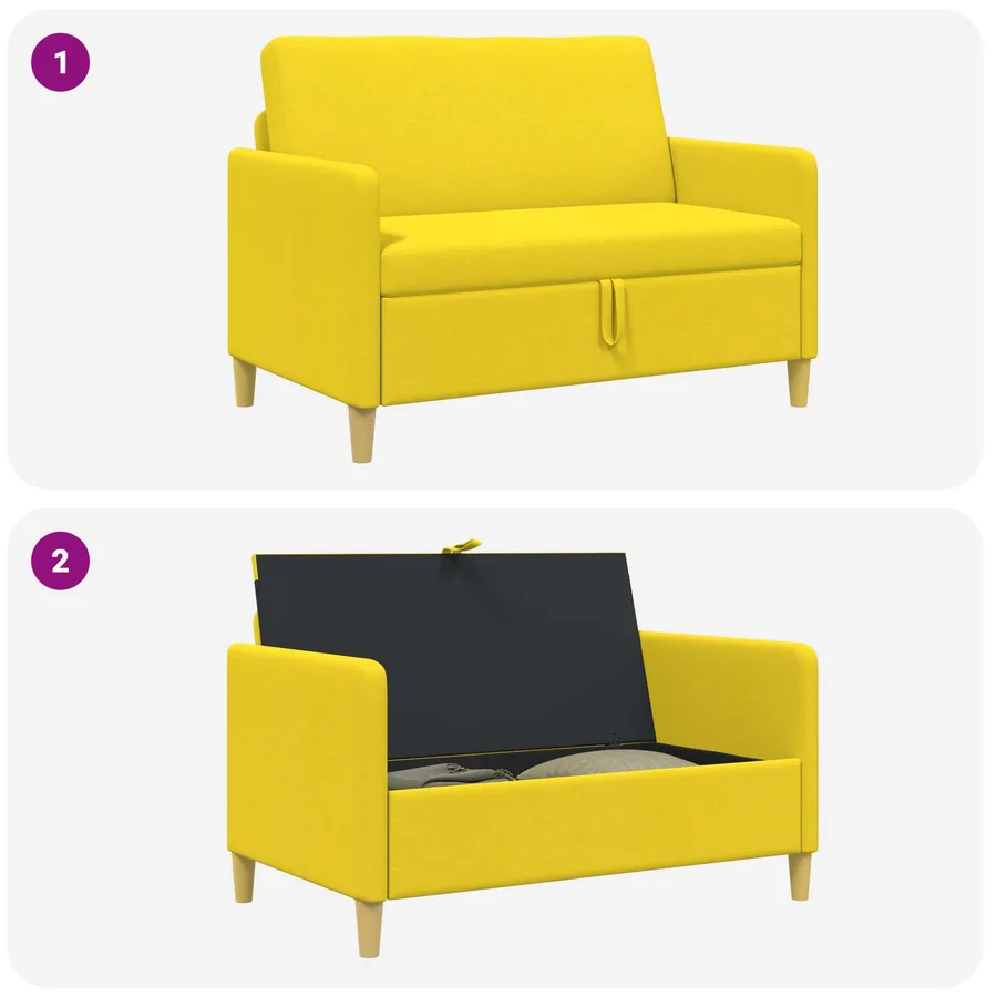 Sofa avec rangement Jaune clair 122 x 78 x 87 cm Polyester - 6