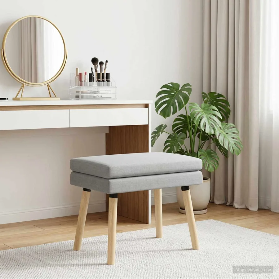 Banc à double couche Gris clair 60 x 40 x 46 cm Tissu