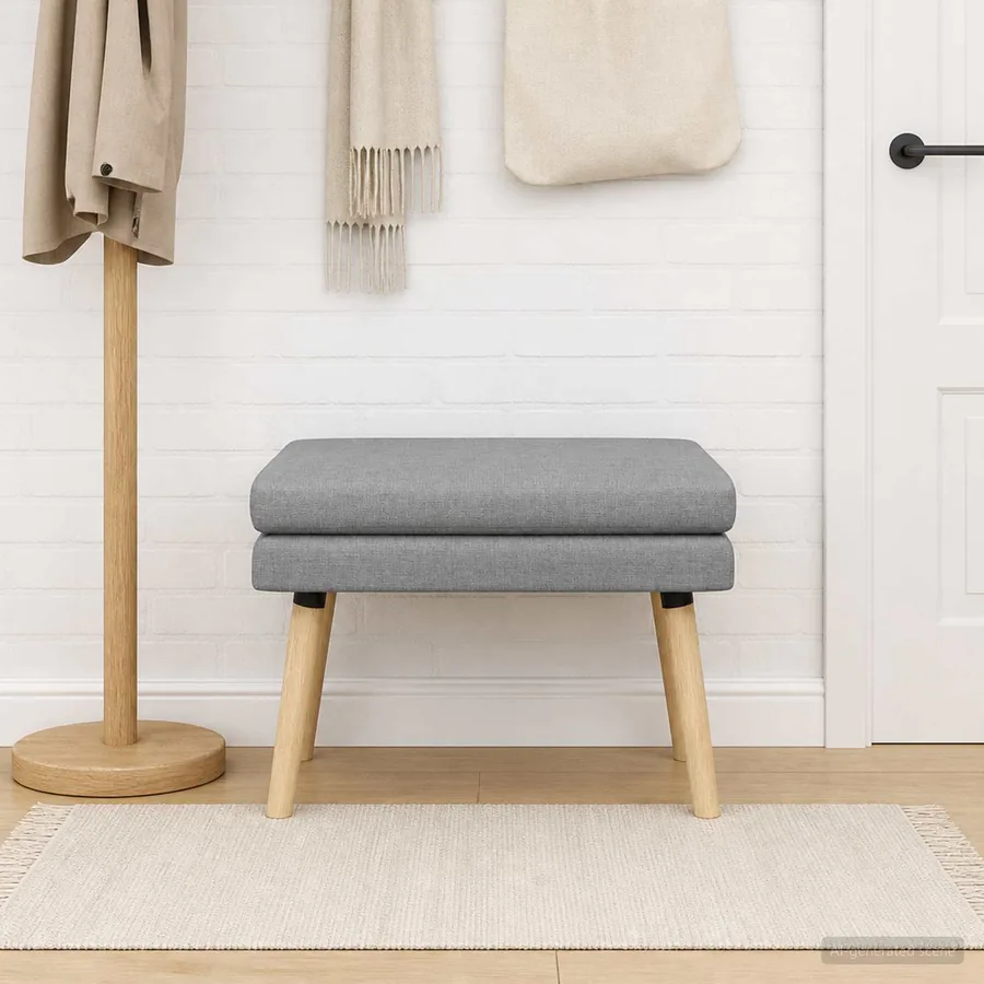 Banc à double couche Gris clair 60 x 40 x 46 cm Tissu - 3