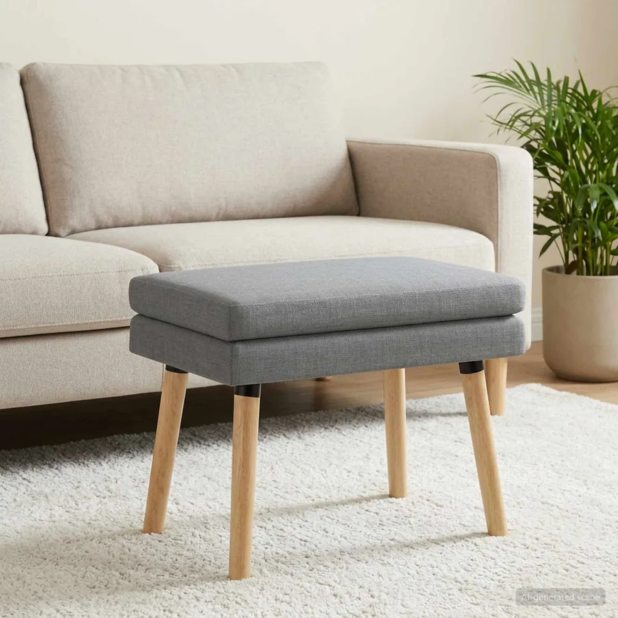 Banc à double couche Gris clair 60 x 40 x 46 cm Tissu - 4